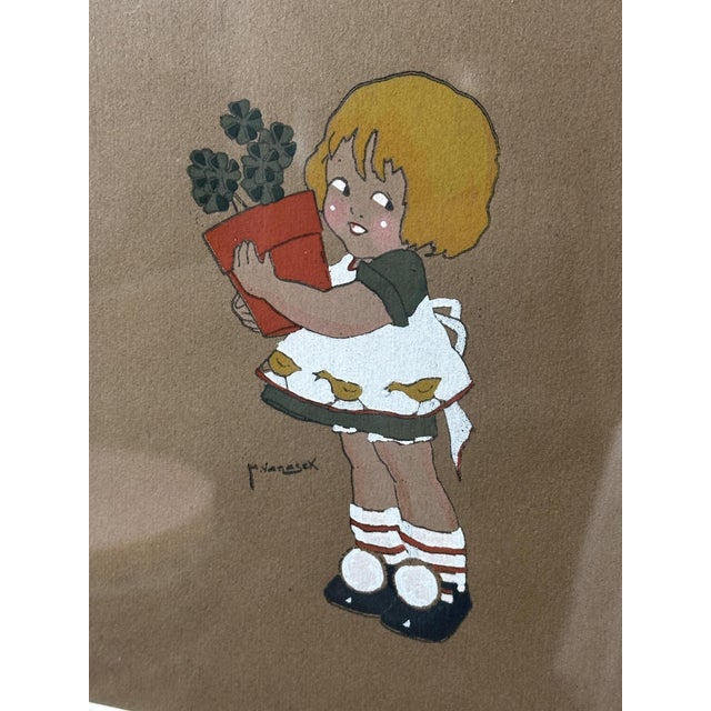 M. Vanasek, Figurative Composition, 1920s, Paper, Framed, Set of 5 For Sale - Image 3 of 11