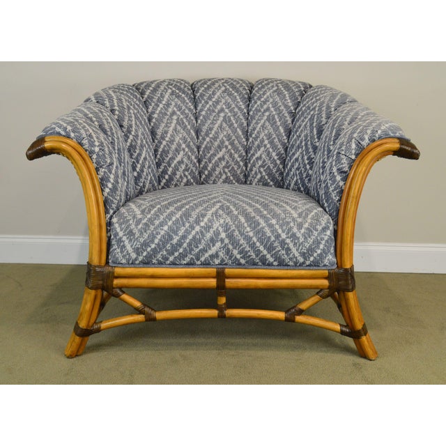 Tommy Bahama Large Rattan Pair Club Chairs Chairish