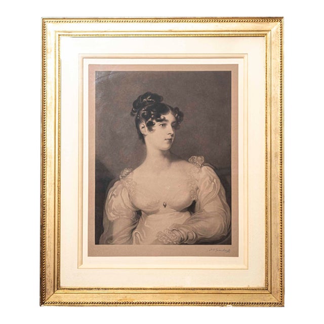 19th Century Henry Thomas Greenhead Signed Mezzotint Portrait of Elizabeth, Countess Grosvenor, Framed For Sale