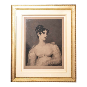 19th Century Henry Thomas Greenhead Signed Mezzotint Portrait of Elizabeth, Countess Grosvenor, Framed