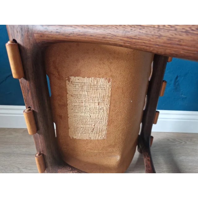 Brown Guldhoj Folding Stool by Poul Hundevad for Hundevad & Co., Denmark, 1948 For Sale - Image 8 of 10