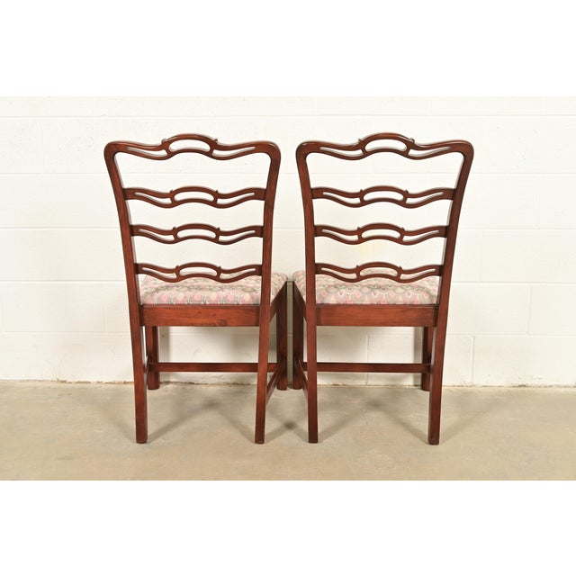 Baker Furniture Style Georgian Carved Mahogany Dining Chairs, Set of Six For Sale - Image 12 of 13