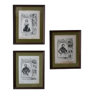 Signed French Actors Lithographs, c.1843