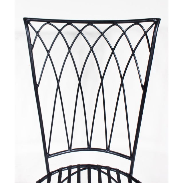 Set of 4 Black Iron Dining Side Chairs, C. 1980 For Sale - Image 14 of 18