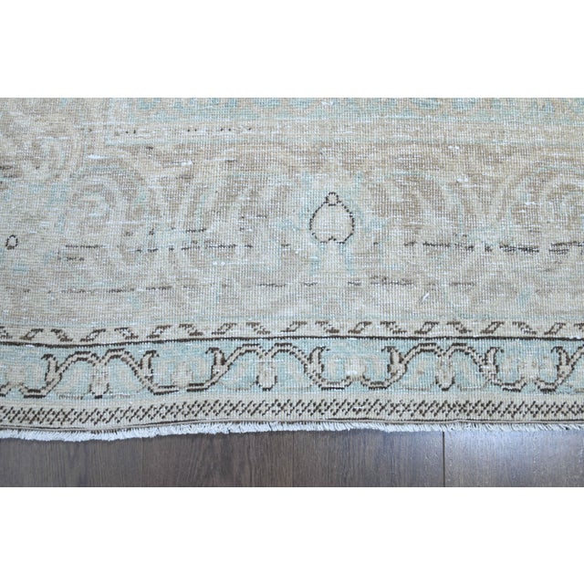 1970s Vintage Persian Handmade Wool Cotton Light Tan Area Rug For Sale In San Francisco - Image 6 of 10