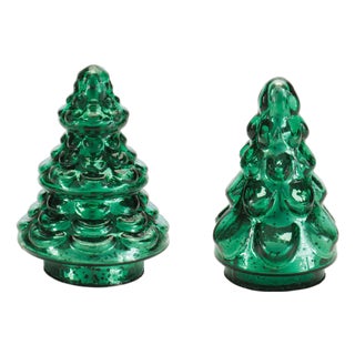 Mercury Glass Christmas Tree (Set of 2) For Sale