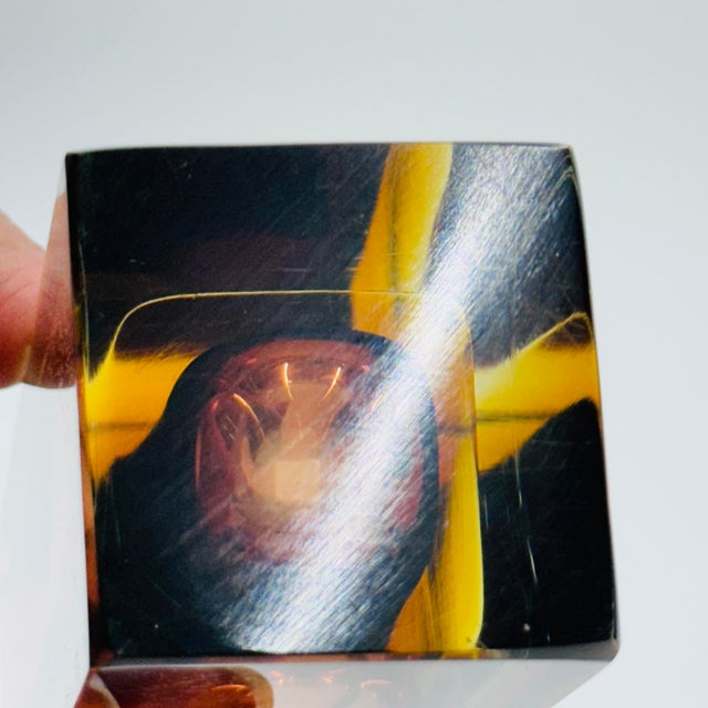 Vintage Murano Glass Vase Vintage Mid-Century Modern Sommerso Glass Square Vase For Sale - Image 9 of 17