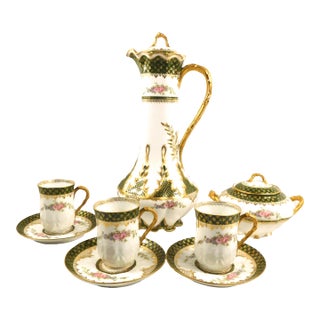 Gerard, Dufraisseix & Abbot Chcoolate Pot With Sugar Bowl and Cups For Sale