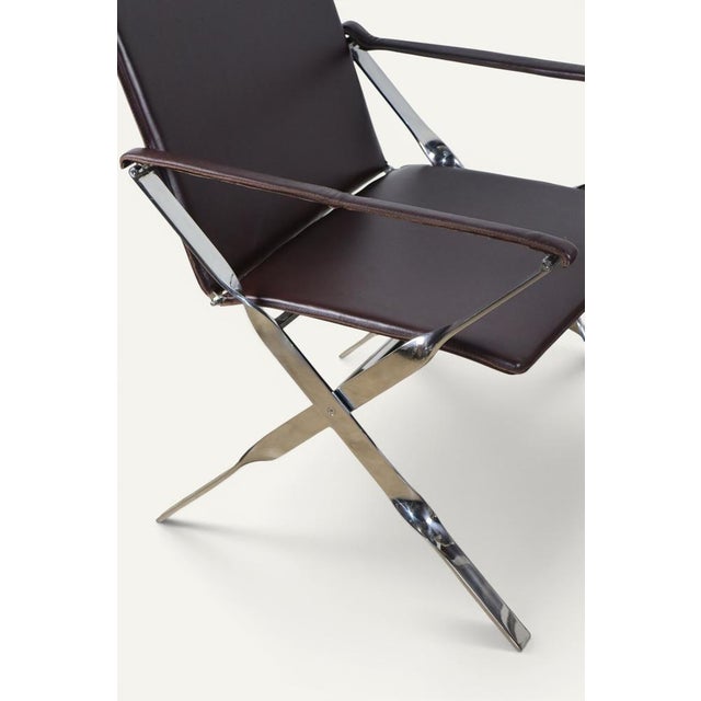 Leather and Chrome-Plated Metal Armchairs, Italy, 1970, Set of 2 For Sale - Image 13 of 18