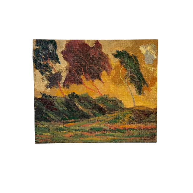 Mid 20th Century Monterey California Landscape Expressionist Oil on Board, Framed & Signed For Sale - Image 9 of 9