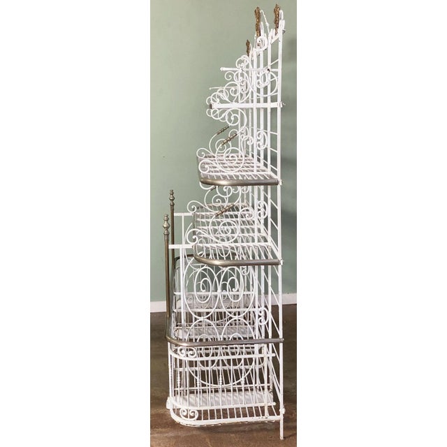 Large French Boulangerie or Baker's Rack of Wrought Iron, Brass, and Nickel For Sale - Image 9 of 13