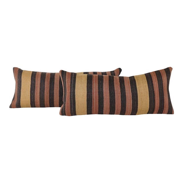Striped Kilim Pillow Cover - A Pair For Sale