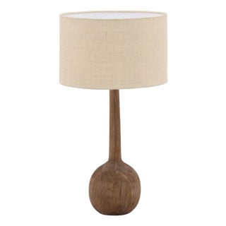 Modern Manda Jute & Wood Table Lamp For Sale