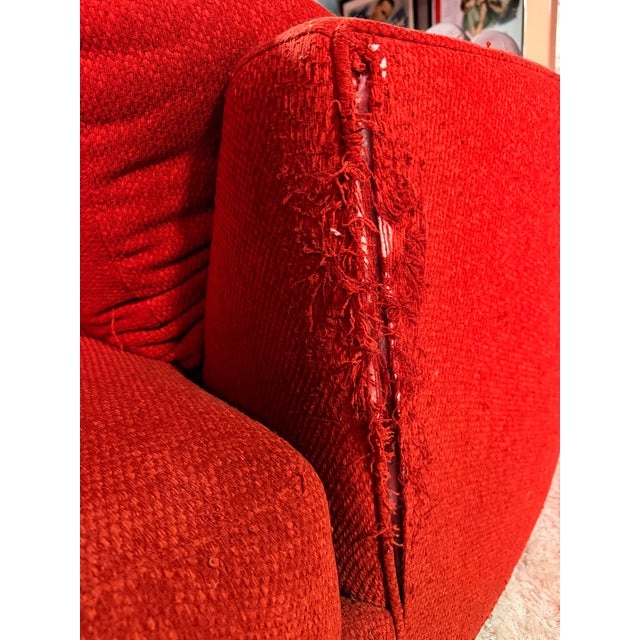 Thayer Coggin “Radius” Red Sectional & Ottoman For Sale - Image 9 of 10