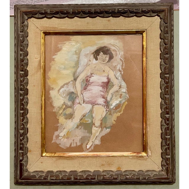 Genre: German Expressionist Subject: Woman Medium: gouache paint Surface: Paper board This is hand signed lower right....