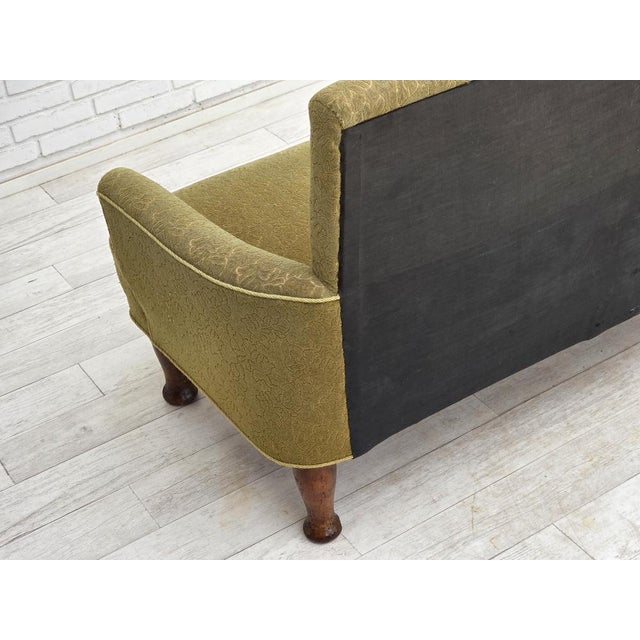 Danish 2-Seater Sofa in Green Furniture Wool Fabric, 1950s For Sale - Image 12 of 18