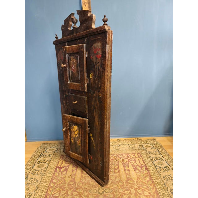 Antique Folk Corner Cabinet, 1850 For Sale - Image 12 of 18