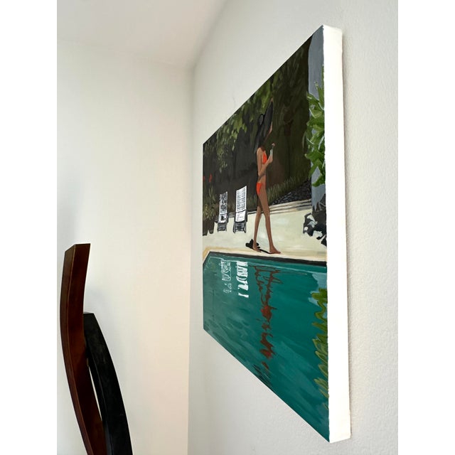 "At the Pool" Modern Oil Painting, by Jennifer Hohlfelder For Sale In Denver - Image 6 of 8