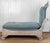 Traditional Vintage French Empire Style Blue Upholstered Chaise Lounge For Sale - Image 3 of 12
