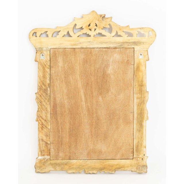 Tan Louis XV Style Carved Wood Framed Mirror For Sale - Image 8 of 8