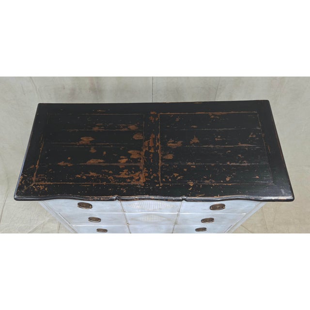 Vintage Swedish Rococo Style Chest of Three Drawers With Brass Hardware For Sale - Image 9 of 14