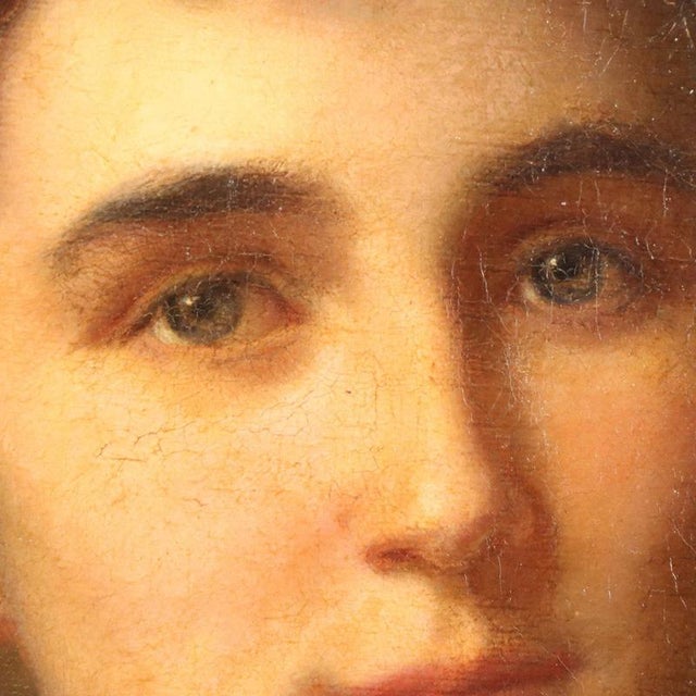 Roberto Fontana, Portrait of a Lady, Oil on Canvas, Framed For Sale - Image 7 of 10
