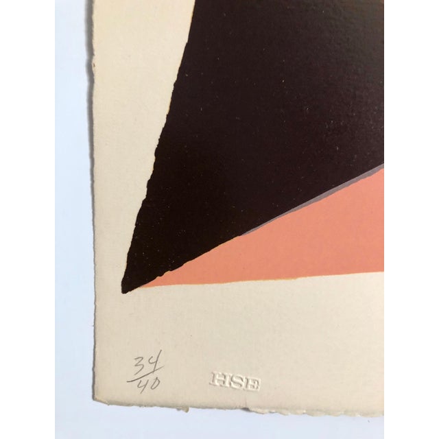 Postmodern Gary Burnley, Lithograph w Gloss Overprinting Stacked Signs Post Modern 80s Memphis Milano Era, 1981 For Sale - Image 3 of 6