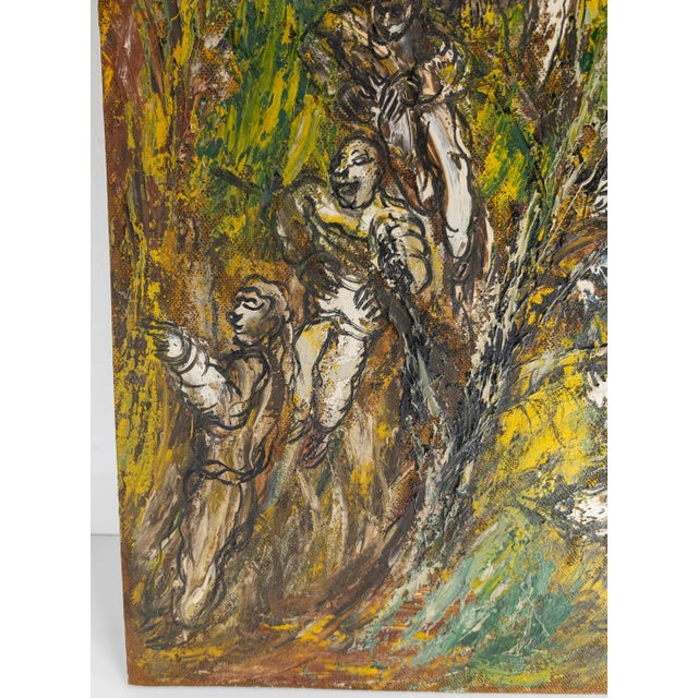 Mid-Century Modern Abstract Expressionist Oil on Masonite Painting For Sale In New York - Image 6 of 8