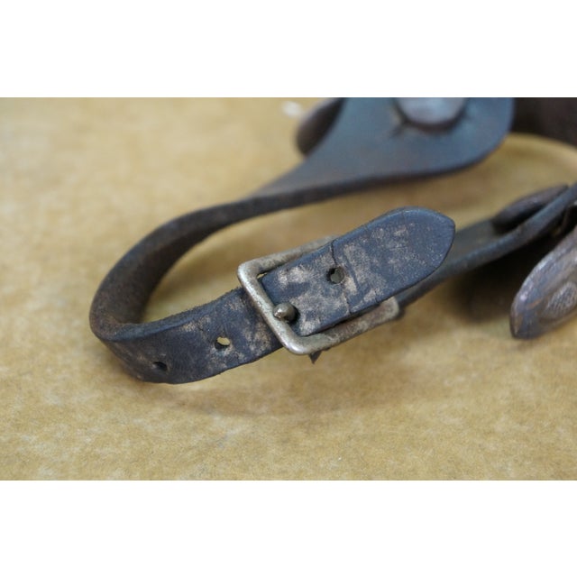 Antique Southwestern Mexican Spanish Cowboy Iron Copper Inlay Horse Spurs For Sale - Image 4 of 16