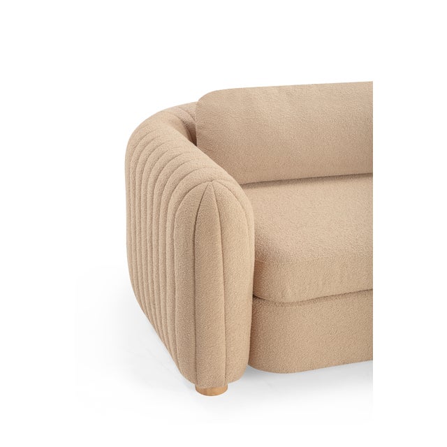 Porto Honey Boucle Sofa For Sale In Los Angeles - Image 6 of 9