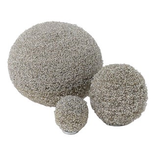 Vintage Glass-Pearl Lamps, 1970s, Set of 3 For Sale