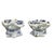 Japanese Jeweled Porcelain Chrysanthemum Inkwells, 1880, Set of 2 For Sale - Image 5 of 15