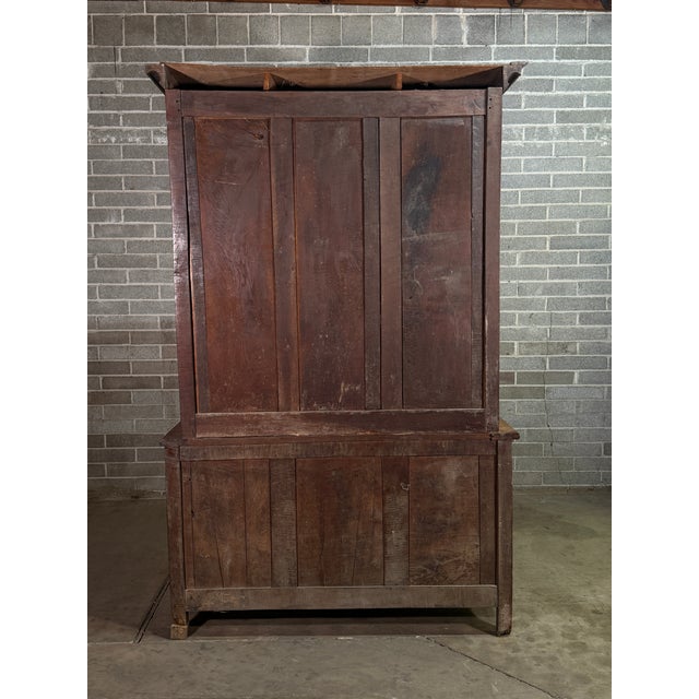 Early 19th Century French Walnut Buffet With Upper Glass Cabinet For Sale - Image 4 of 4