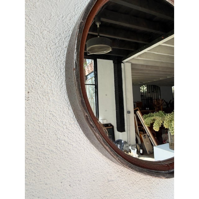 Brutalist Metal and Chain Mirror, 1950s For Sale - Image 4 of 18