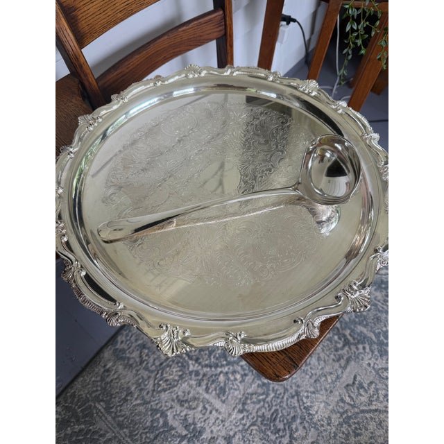 Metal 1970s Leonard Silver Plate Punch Bowl - Set of 15 For Sale - Image 7 of 11