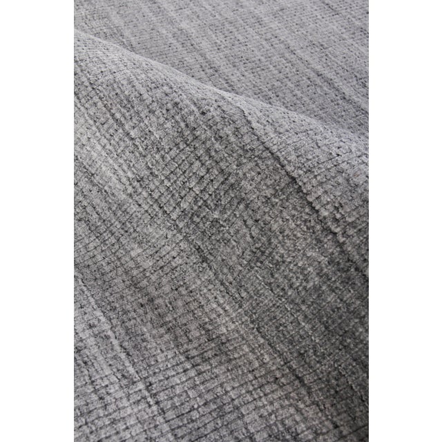 Hamm Hand loom Wool/Viscose Charcoal Rug-9'x12" For Sale In Los Angeles - Image 6 of 8
