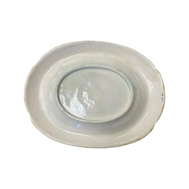 Ceramic Late 19th Century Majolice Floral "Eat to Live..." Bread Plate For Sale - Image 7 of 7