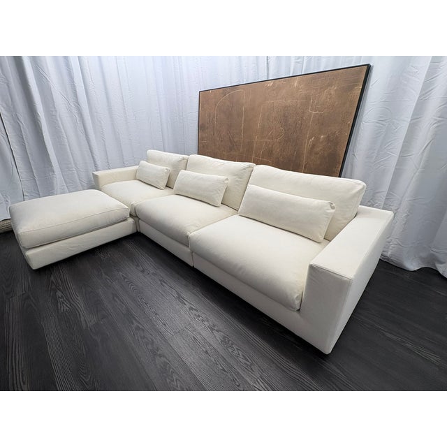 Rh Lugano Modular 4-Piece Sectional | Italy | Down | Performance Linen Weave – Natural For Sale - Image 11 of 18