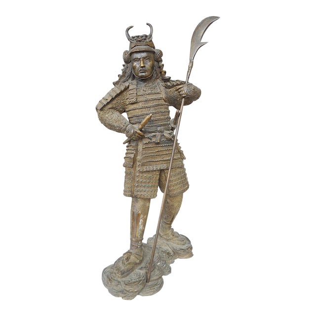 Vintage Bronze Japanese Samurai Warrior Statue Detailed Chairish