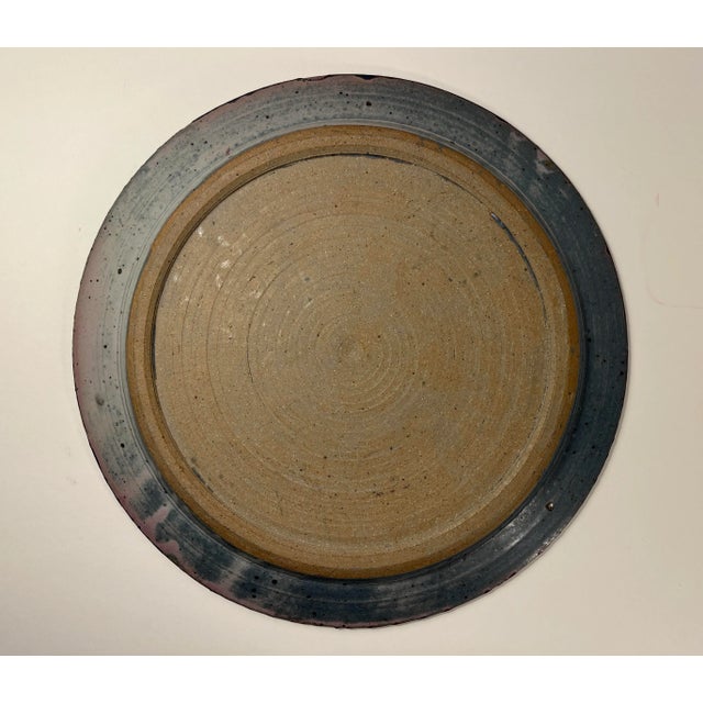 1960s Mid-Century Modern Studio Art Pottery Centerpiece Ceramic Platter For Sale - Image 4 of 5