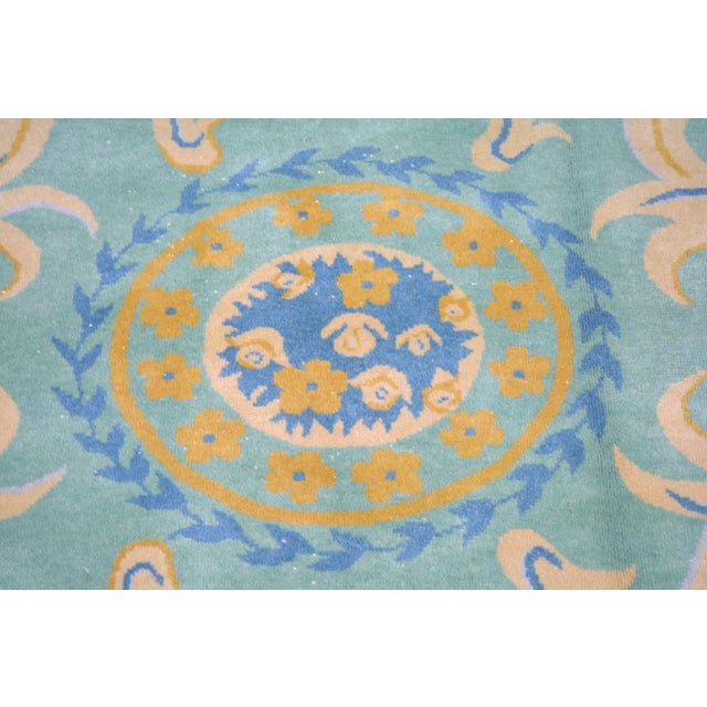 Vintage Chinese Art Deco Hand Knotted Wool Rug,07'10'' X 10'04'' For Sale In New York - Image 6 of 6