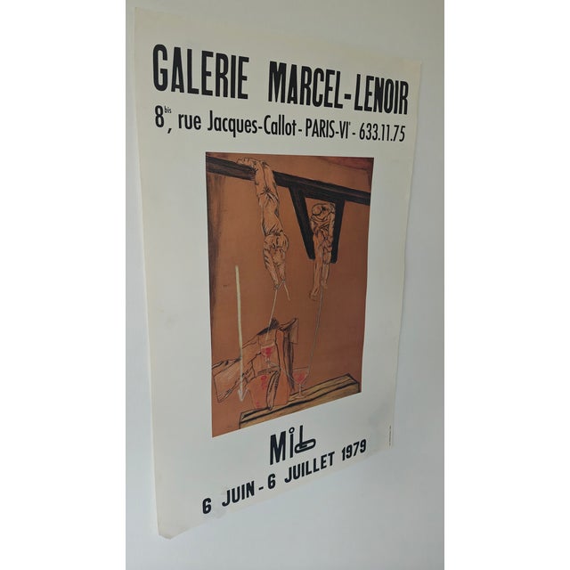 Contemporary Milo Original Art Poster Exhibition Galerie Marcel Lenoir Paris Vintage Surrealist For Sale - Image 3 of 8