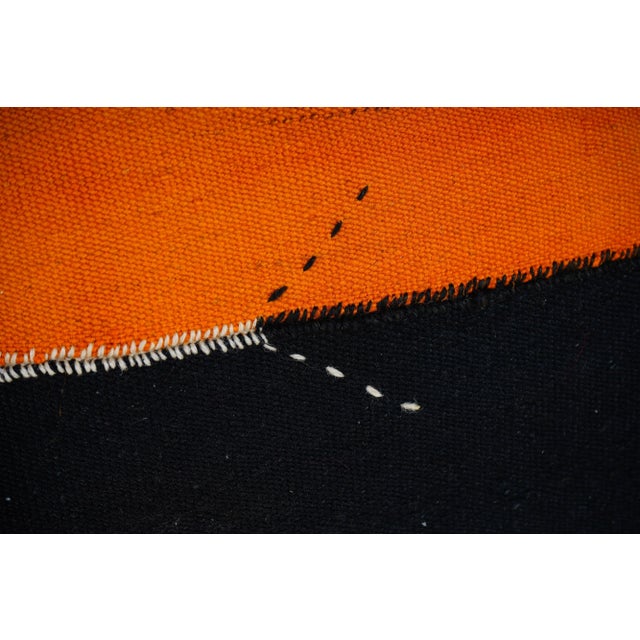 Striped Orange Kilim Pillow Cover - A Pair For Sale - Image 4 of 5