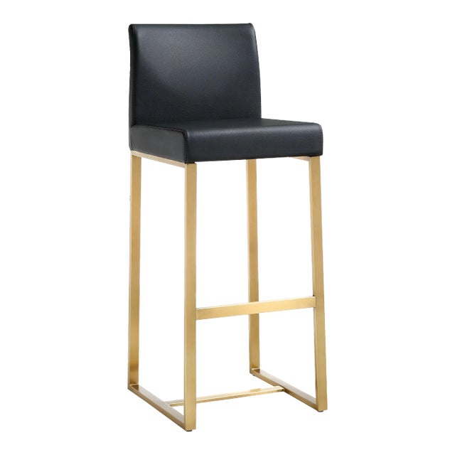 Furnish your kitchen or bar area in contemporary style with the Denmark counter stool. The gold solid stainless steel...