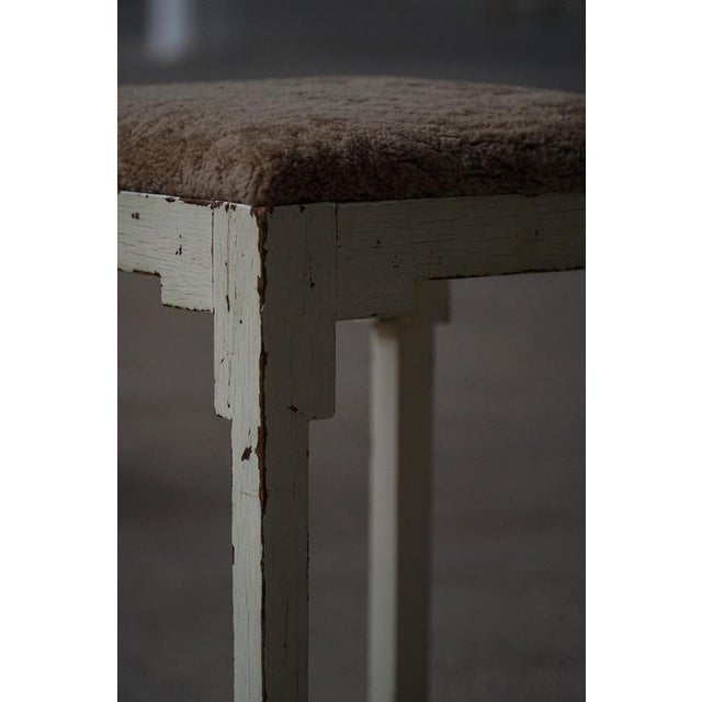 Antique Danish Stools with Lambswool Seats, Late 19th Century, Set of 2 For Sale - Image 5 of 18