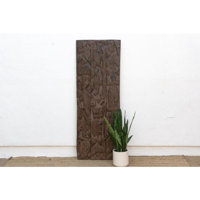 Wood Mid-Century Carved African Wall Art For Sale - Image 7 of 7