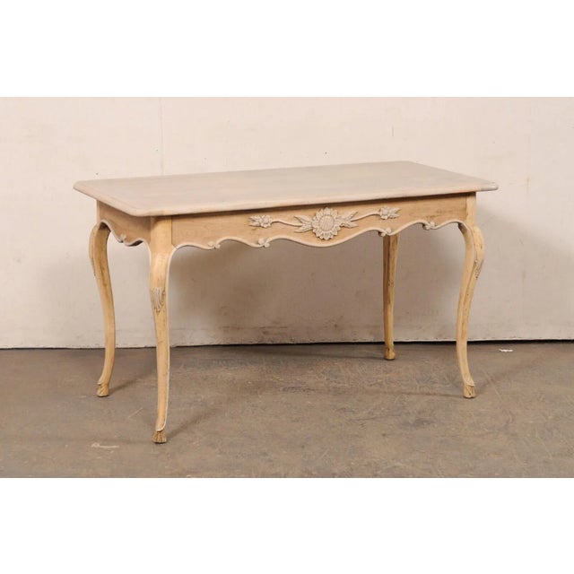 Mid 20th Century A Lovely French Desk With Sunflower Motif + Single Drawer For Sale - Image 4 of 12