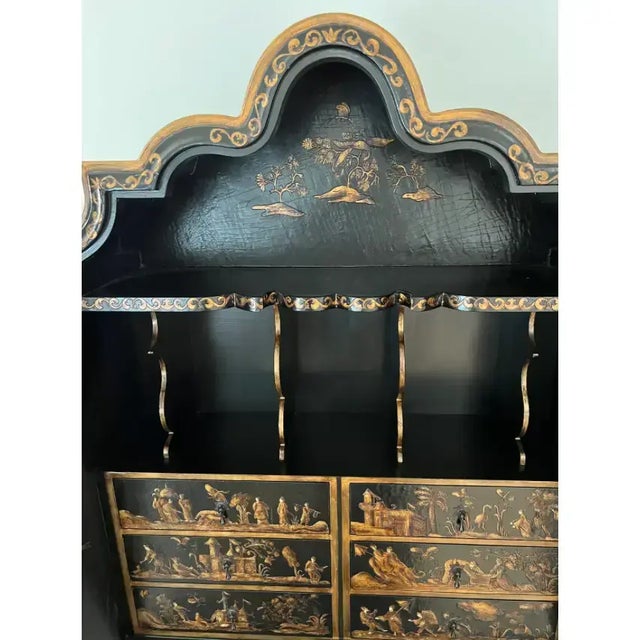 2010s Baker Furniture McMillen Collection Venetian Chinoiserie Secretary For Sale - Image 5 of 11