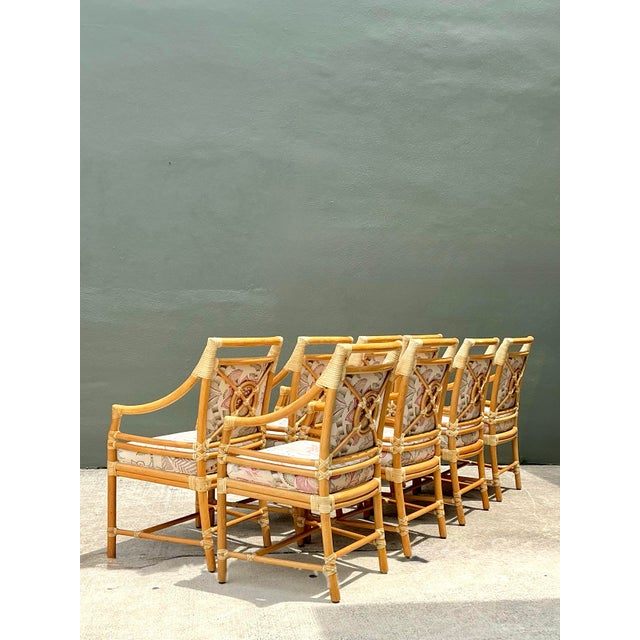 Khaki Vintage McGuire Target Back Dining Chairs - Set of 8 For Sale - Image 8 of 12