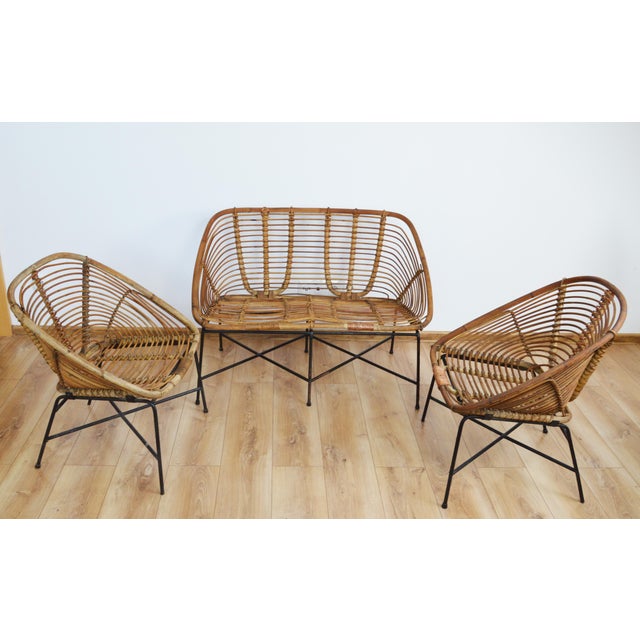 Bamboo Furniture Set, 1970s, Set of 4, in Good conditions. Designed 1970 to 1979